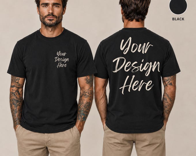 Custom Men’s T-Shirt Design, Personalized Comfort Colors Shirt, Create Your Own Graphic Tee, Your Idea on a Shirt, Custom Photo Tee