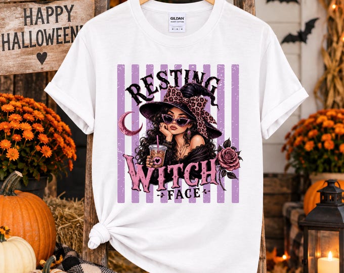 Resting Witch Face T-Shirt | Witchy Latte Illustration
