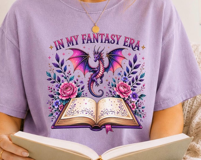 My Fantasy Era dragon book T-Shirt | reading fantasy tee