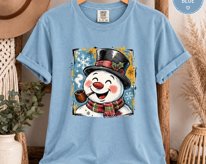 Vintage Christmas Snowman Shirt | Retro Frosty Graphic Tee | Cute Holiday T-Shirt | Adult & Youth Sizes | Snowman Christmas Gift
