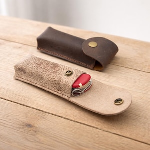EDC Belt Pouch – Multitool Holder, Opinel No.8, Victorinox 111mm, Handmade Leather Case, Leather Knife Sheath for Folding Knife