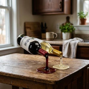 Uchwyt na rozlane wino, pływający stojak na wino z efektem iluzji, nowoczesny wystrój baru, materiał ABS