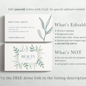 CORJL Editable Modern Business Card Template DIY Printable - Etsy