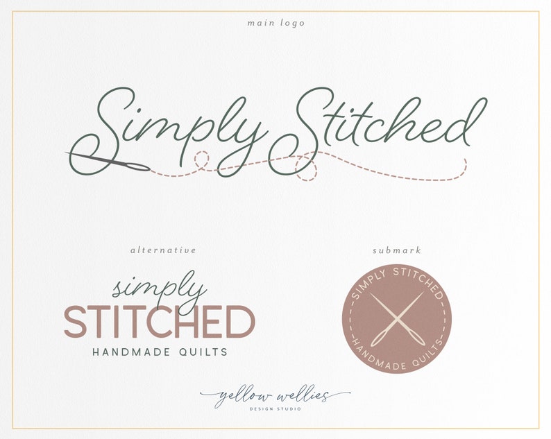 Needle and Thread Sewing Logo Design Quilting Logo Craft | Etsy