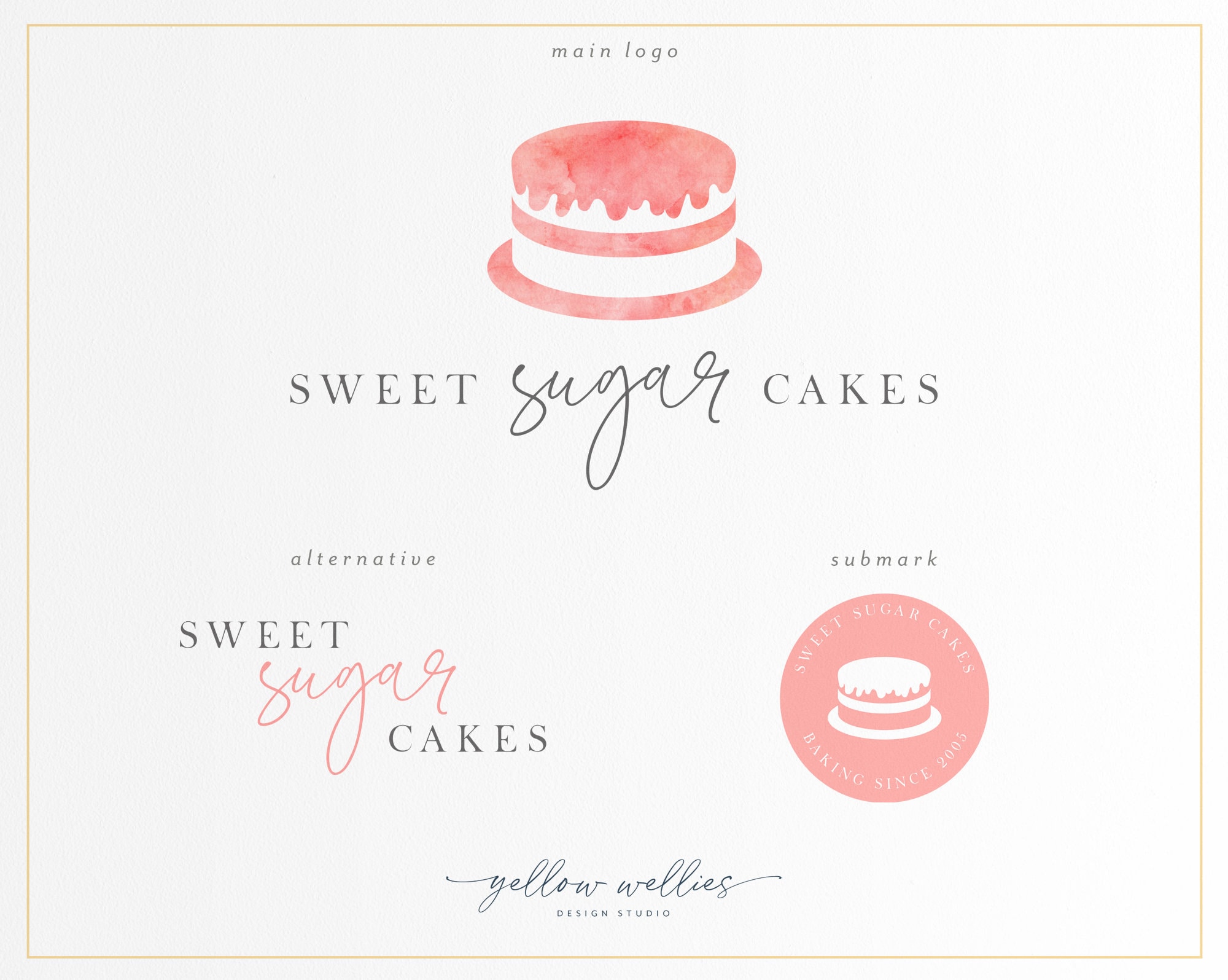 Weven federatie beoefenaar Gelaagde Cake Eenvoudig Vooraf Gemaakt Logo Ontwerp Taart - Etsy België
