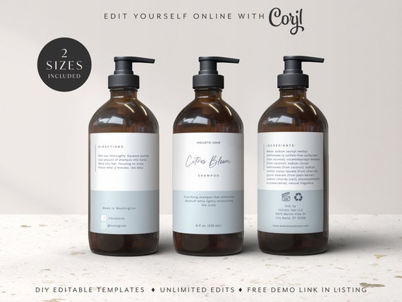 CORJL Editable Product Label Template Sticker Label - Etsy