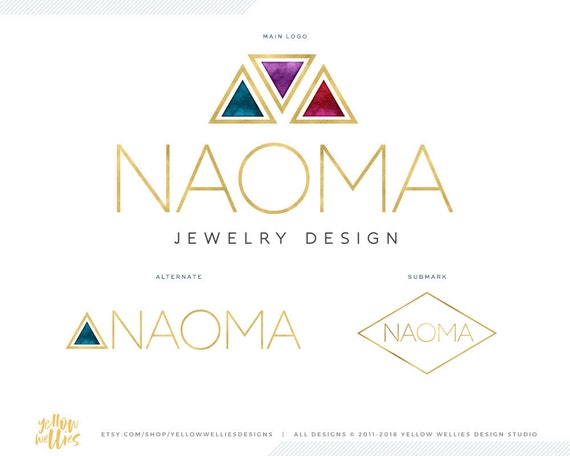 gold jewel premade logo