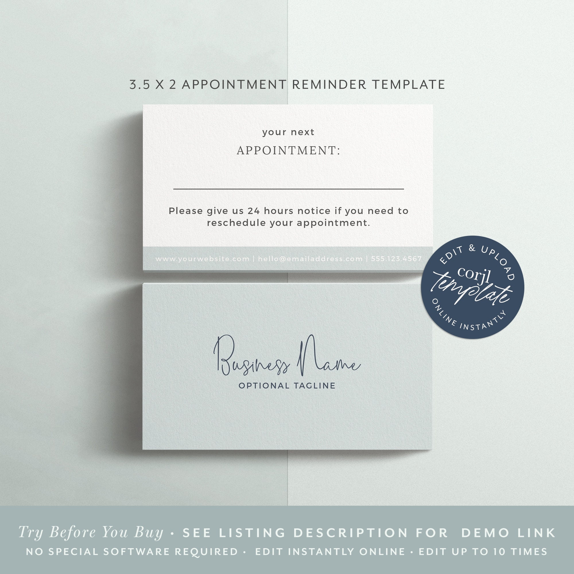Business Card Appointment Template