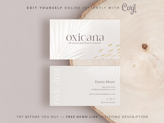 CORJL Editable Business Card Template Printable Business - Etsy