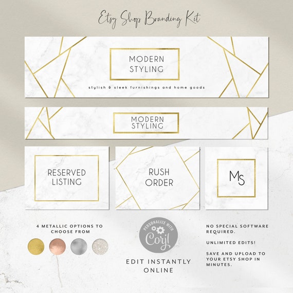 Branding Set Premade Etsy Set Etsy Shop Branding Forrest Etsy Banner /& Avatar Template INSTANT DOWNLOAD Templett Leaves Editable Banner