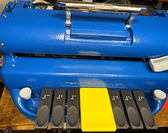 Perkins Brailler Key Extensions | 3D Printed Braille Labeled Accessibility Aid