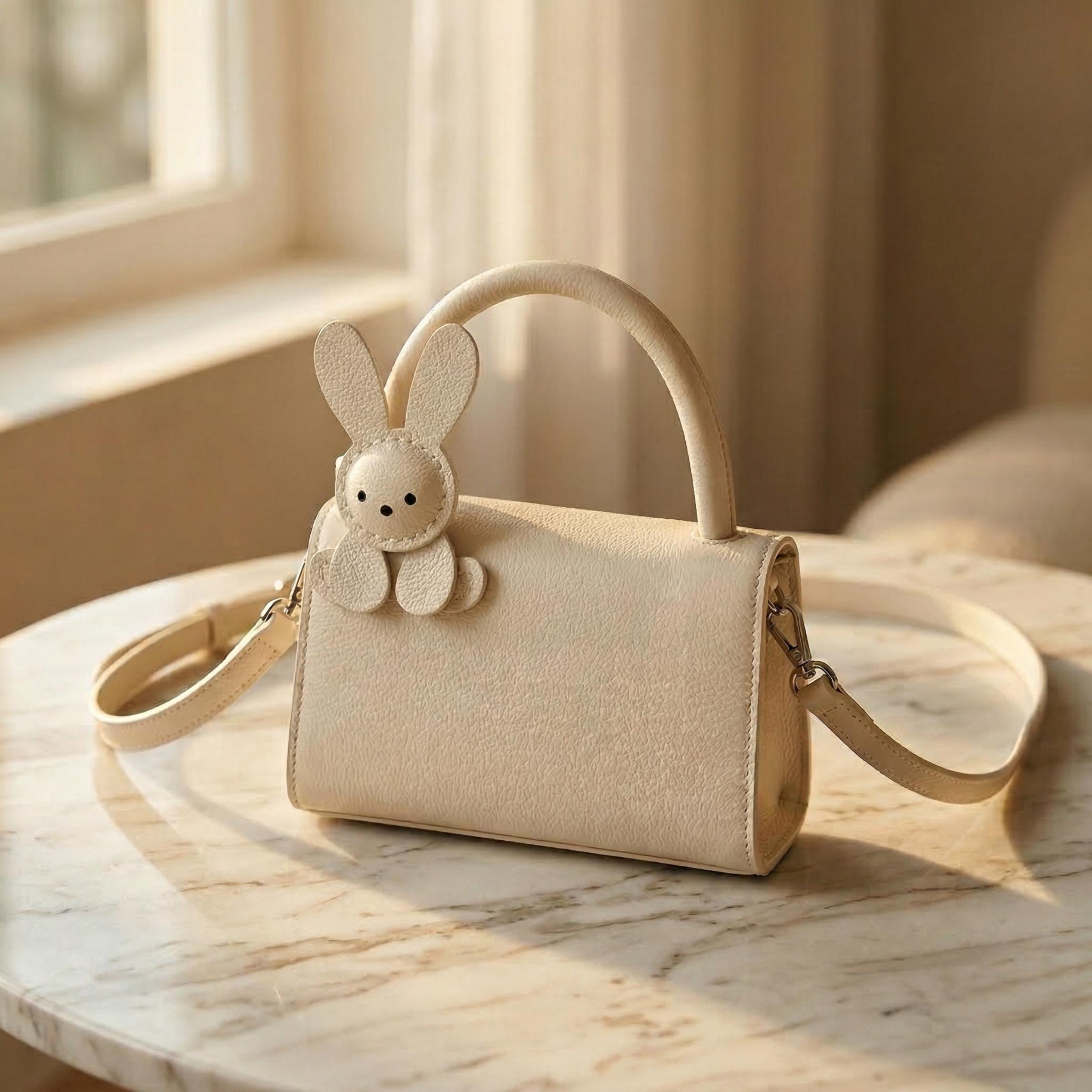 Leather Bunny Bag Charm, Snap Strap Handle Charm, Aesthetic Handbag ...