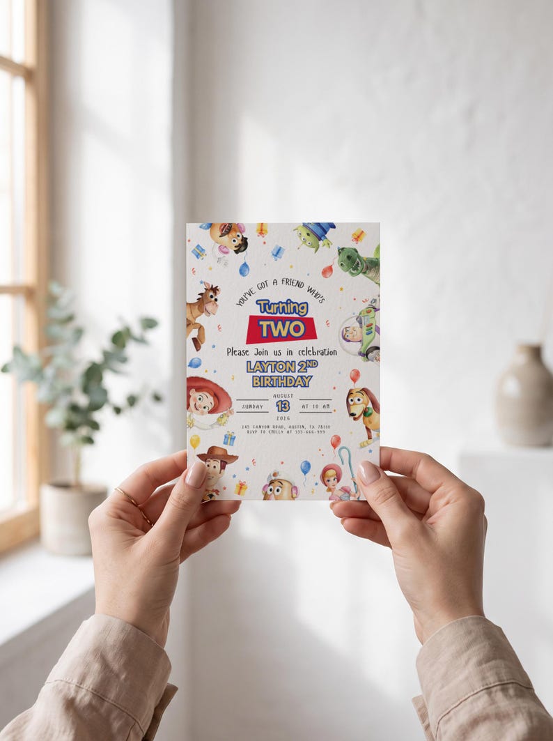 Editable Any Age Toy Story Birthday Invitation | Kids Party Invite Template | Printable Canva Birthday Invite | Digital Download