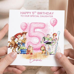 Any Age Personalised Toy Story Birthday Card, Card For Daughter, Granddaughter, Card For Niece, Any Age, Any Relation Card, Toy Story Card