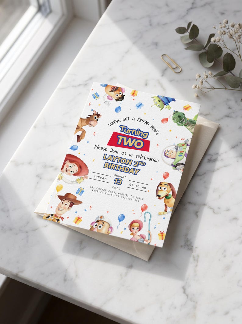 Editable Any Age Toy Story Birthday Invitation | Kids Party Invite Template | Printable Canva Birthday Invite | Digital Download
