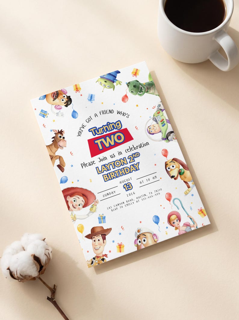 Editable Any Age Toy Story Birthday Invitation | Kids Party Invite Template | Printable Canva Birthday Invite | Digital Download