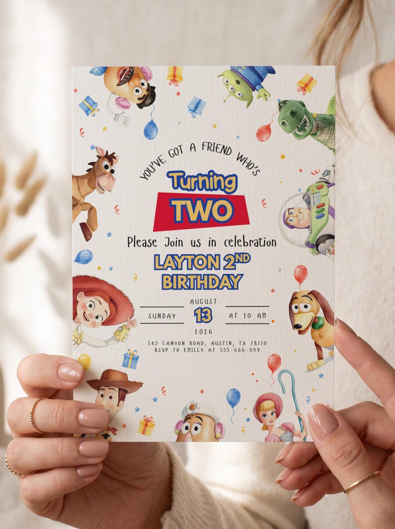 Editable Any Age Toy Story Birthday Invitation | Kids Party Invite Template | Printable Canva Birthday Invite | Digital Download