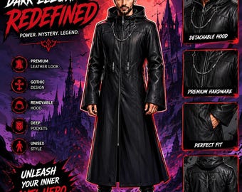 Kingdom Hearts Organization XIII-trenchcoat • Zwarte cosplaymanteljas, | Uniseks Halloween-conventieoutfit, op anime geïnspireerd kostuum