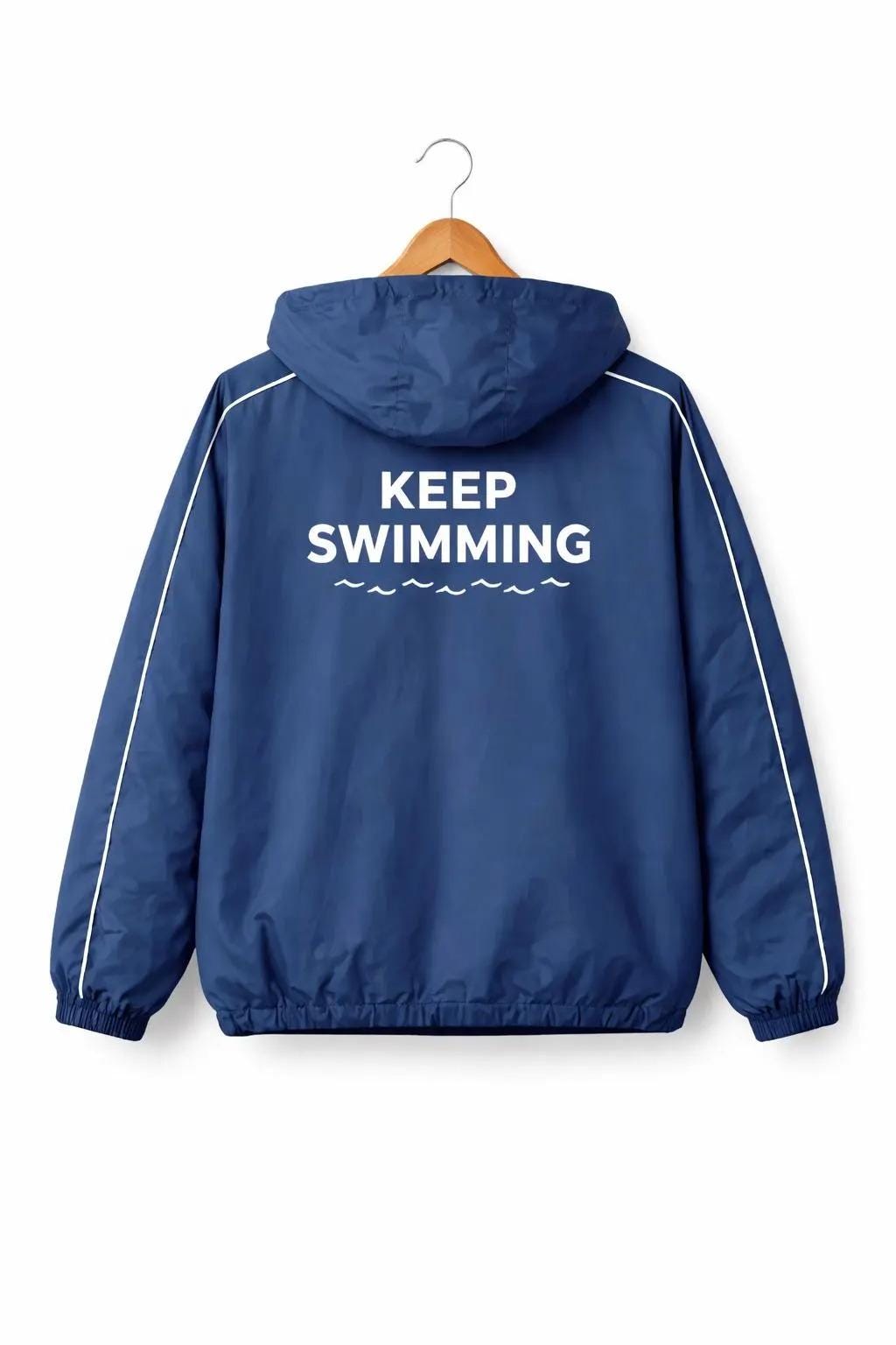 Keep Swimming Windbreaker Jacket, Motivational Swim Gift, Water