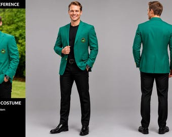 Chaqueta verde Masters para hombre, blazer de golf para hombre, abrigo verde estilo torneo, chaqueta de golf Champion, blazer deportivo vintage