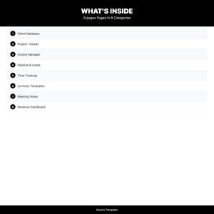 Freelancer CRM Notion Template Client Tracker Project Management Invoice Dashboard