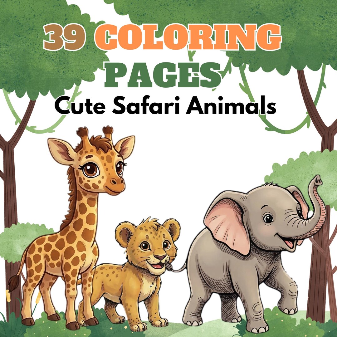 Safari Animals Coloring Pages, 39 Printable Jungle Sheets (PDF Download ...