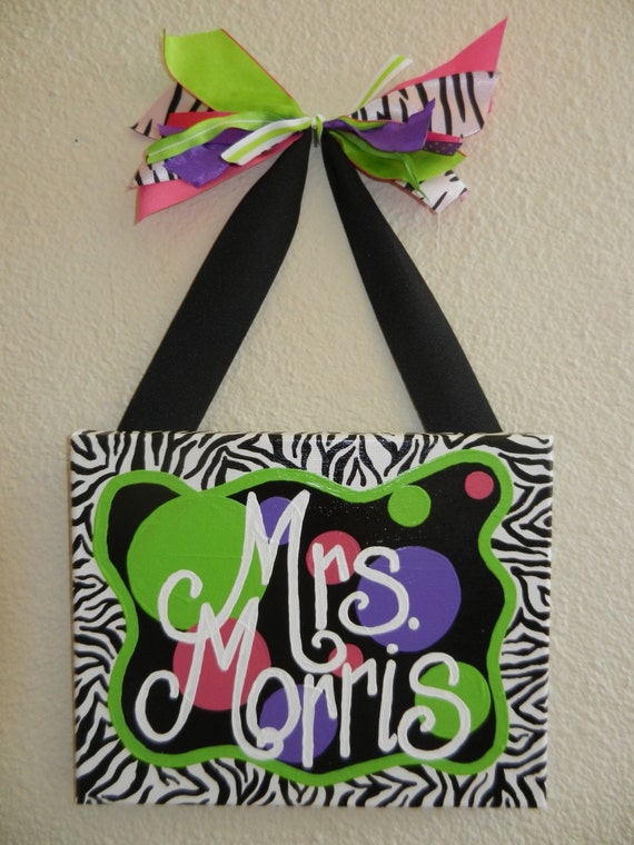 Zebra Striped Classroom Sign Etsy