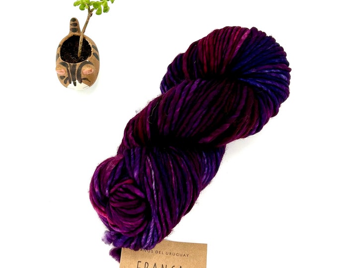 Franca Yarn by Manos del Uruguay, Super Bulky, 100% Superwash Merino Wool, Velver, Purple, pink Merino Yarn