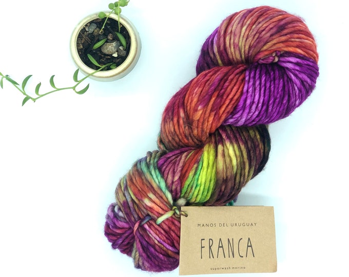 Franca Yarn by Manos del Uruguay, Light Super Bulky, 100% Superwash Merino Wool, Cincuenta