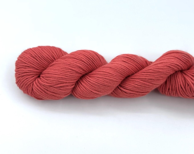 Blue Sky Alpacas Skinny Dyed Cotton, dk weight, 100% Organic Cotton, Hand dyed, coral
