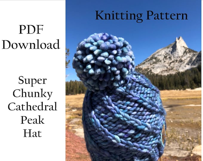 Hat Knitting Pattern, Super Chunky Hat, Super Bulky Hat, Malabrigo Rasta Hat Pattern, Easy Knitting Pattern, PDF download