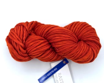 Malabrigo Rasta Yarn Glazed Carrot- Super Bulky Hand Dyed Merino Wool for chunky beanies, cowls, blankets and sweaters - orange