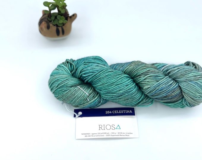 New Color!!! Malabrigo Rios Yarn, Celestina, 264, Worsted, 100% Superwash Merino Wool