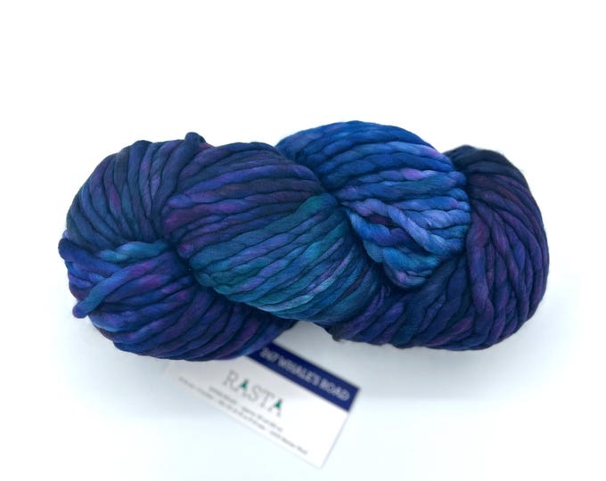 Malabrigo Rasta Yarn Whales Road -  Super Bulky 100% Merino Wool for Hats, Cowls, Scarves, Sweaters and Blankets