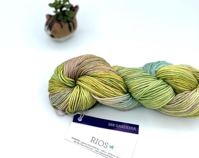 New Color, Rosalinda’s friends collection!!  Malabrigo Rios Yarn + Hat Knitting Pattern, Gardenia, 268, Worsted, 100% Superwash Merino Wool