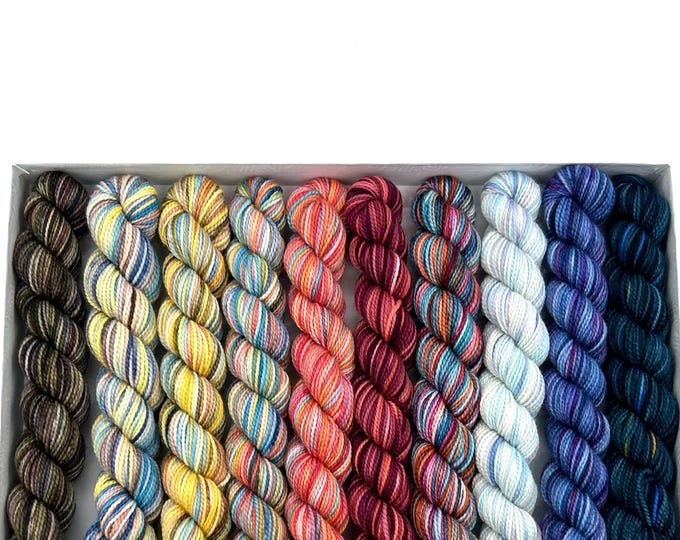 Koigu KPPM pencil box, Western, fingering weight yarn