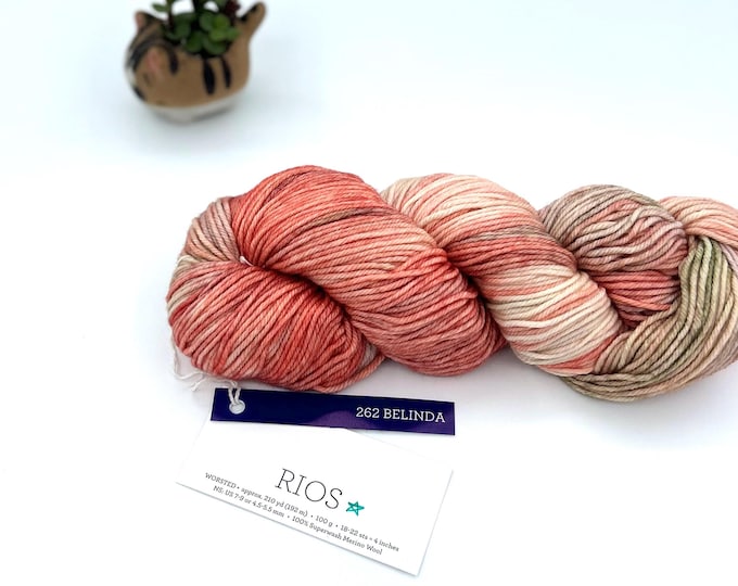 New Color, Rosalinda’s friends collection!!  Malabrigo Rios Yarn + Hat Knitting Pattern, Belinda, 262, Worsted, 100% Superwash Merino Wool