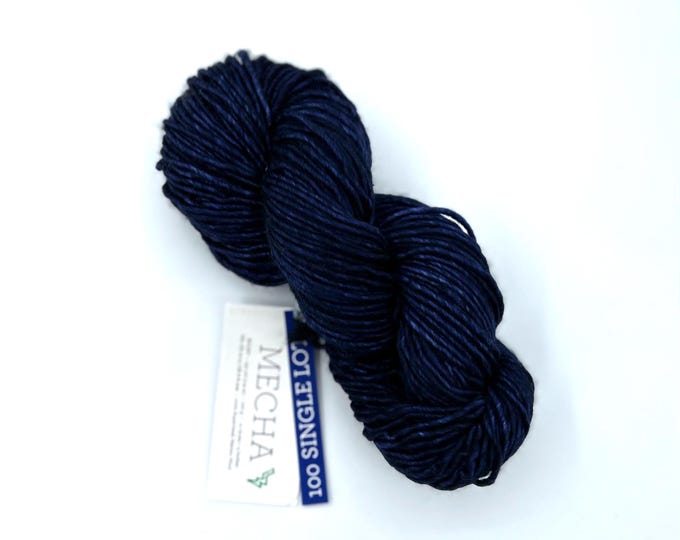 Malabrigo Mecha Yarn, Bulky, 100% Merino Wool, Single Lot, dark blue
