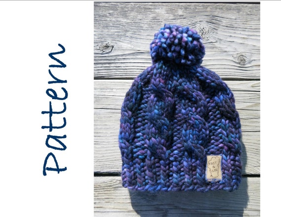 Hat Knitting Pattern Super Chunky Cable Hat Malabrigo Rasta Hat Pattern Easy Knitting Pattern