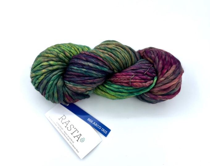 Malabrigo Rasta Yarn, Super Bulky, 100% Merino Wool, 866 Arco Iris