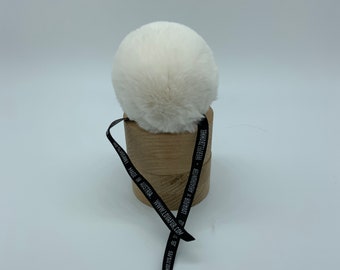 Aheadhunter faux fur Pom Pom, Kids Faux Fur Rex PomPons, hat topper, knit crochet supplies, white