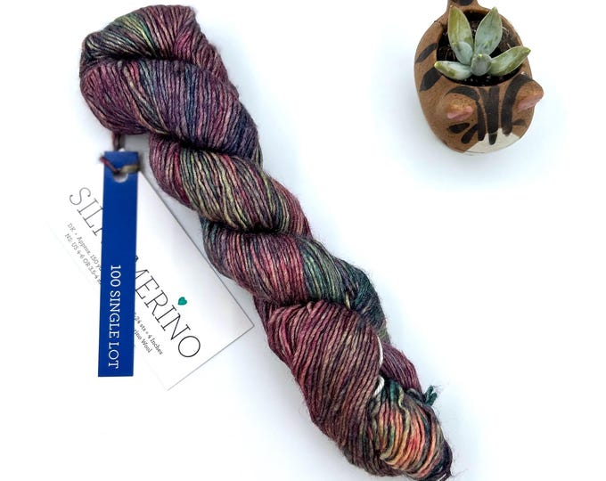 Malabrigo Silky Merino, Dk weight yarn, single lot, pink and multi