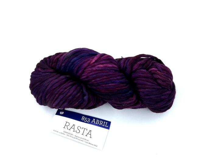 Malabrigo Rasta Yarn, Super Bulky, 100% Merino Wool, Abril, Merino Wool