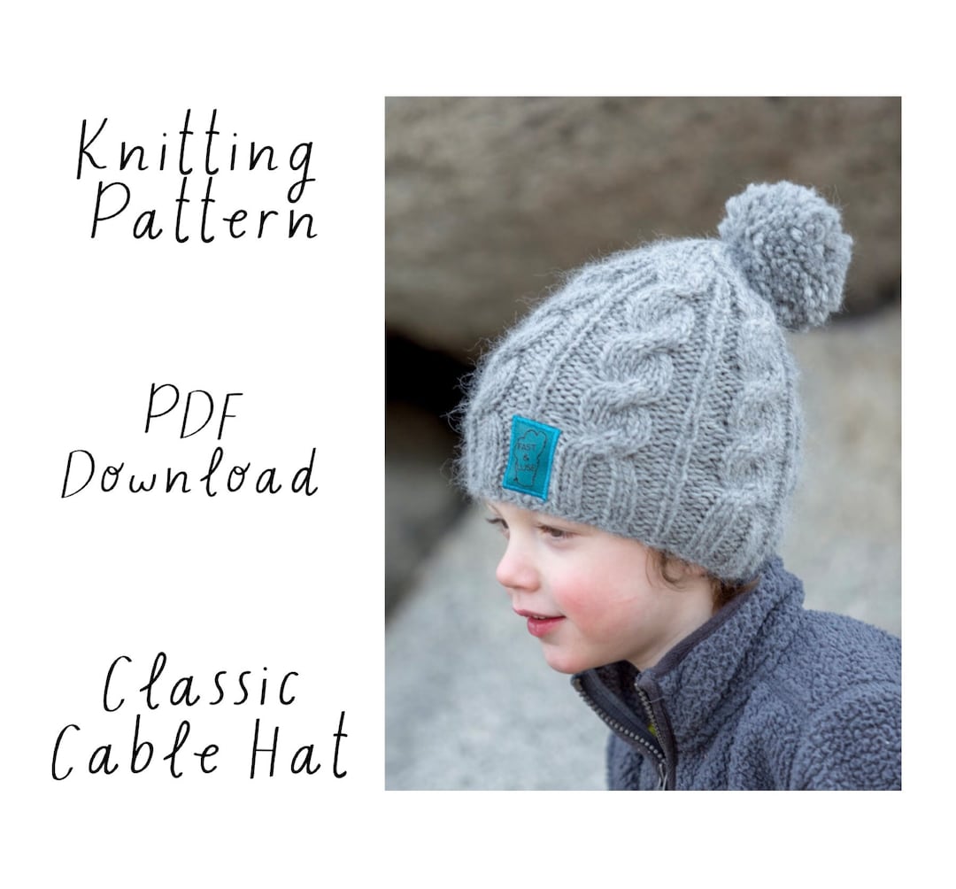 Classic Cable Hat Knitting Pattern, Bulky Yarn (PDF Download) - Etsy