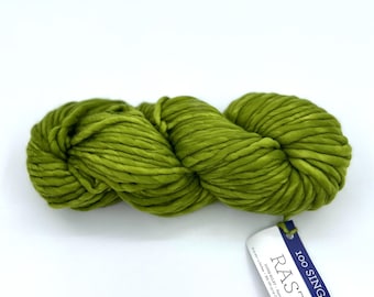 Malabrigo Rasta Yarn, Super Bulky, 100% Merino Wool, single lot, lime green