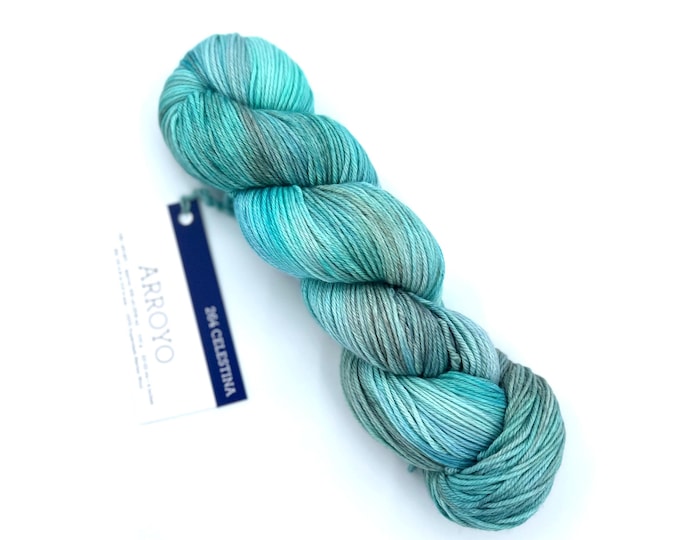 New Color!!! Malabrigo Arroyo Yarn, 100% Superwash Merino Wool, 264 Celestina, Sport weight