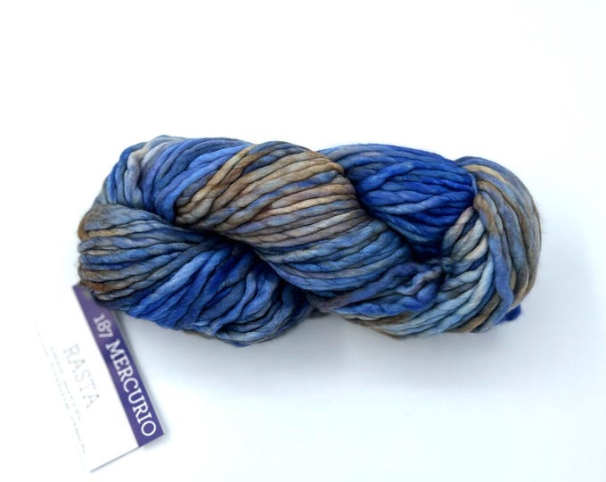 Malabrigo Rasta Yarn Mercurio - Super Bulky Merino Wool for Knitting, Crochet and Rug Hooking