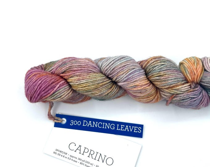 Malabrigo Caprino Dancing Leaves Yarn | Autumn Colors Merino Cashmere Blend | Hand Dyed Sport DK weight |  50g 164 yds