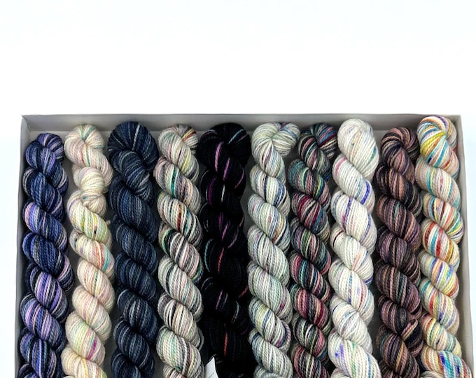 Koigu KPPM pencil box, Lexington, fingering weight yarn