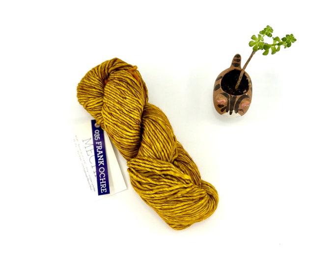 Malabrigo Mecha Yarn, Bulky weight yarn, 100% Merino Wool, Frank Ochre